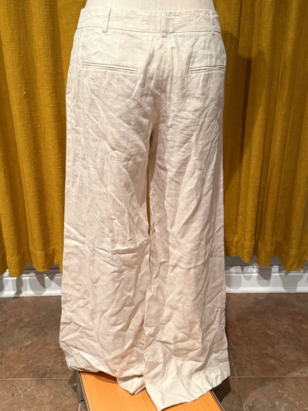 Michael Kors Beige Linen-Blend Wide Leg Pants - Picture 2 of 4